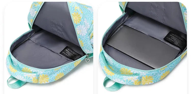 Floral Large School Bag Main Compartment