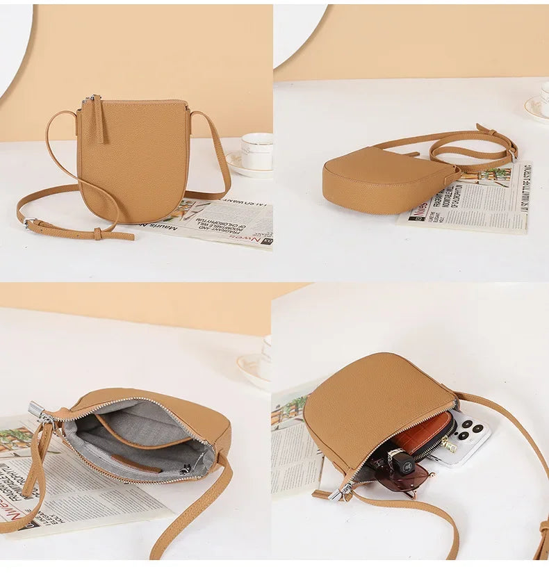 Genuine Leather Essentials Shoulder Bag