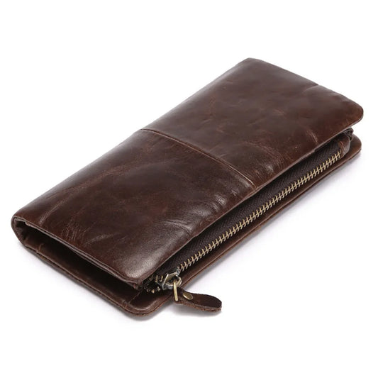 Genuine Leather Cowhide Long Wallet