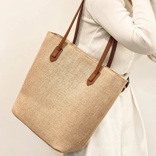 Large Capacity Linen Braided Tote Bag