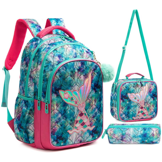 High Quality School Bag Set - Mermaid