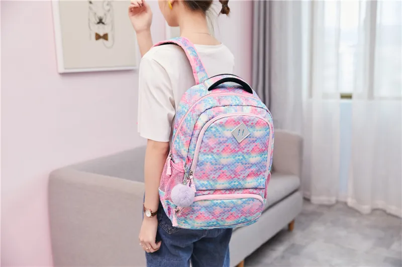 Rainbow Glitter 2 Piece School Bag Set