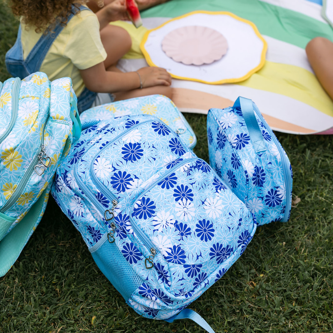 Blue Floral School Bag Set