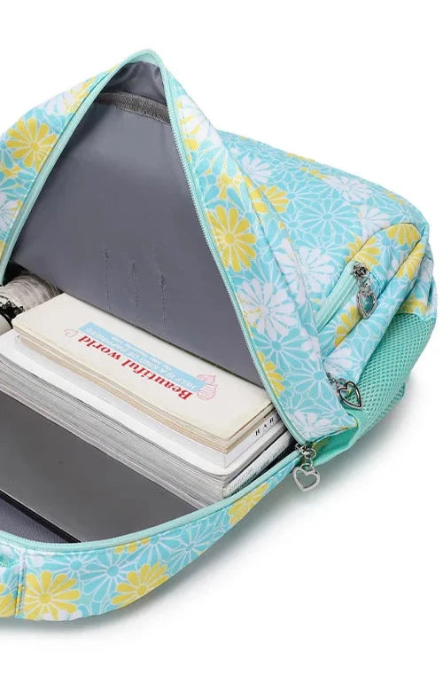 Floral School Bag Large Interior