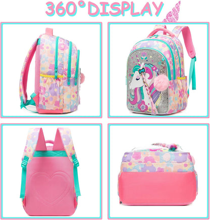 Glitter Unicorn School Bag Set
