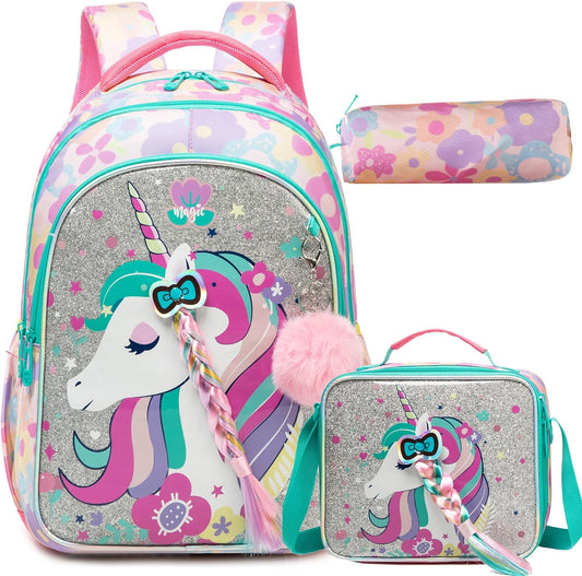Glitter Unicorn School Bag Set