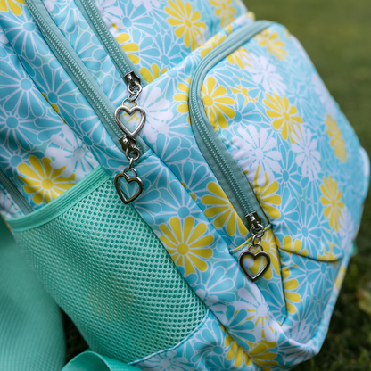 Aqua Floral School Bag Set