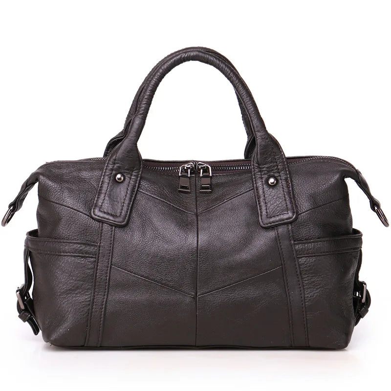 Top Grain Genuine Leather Tote Handbag
