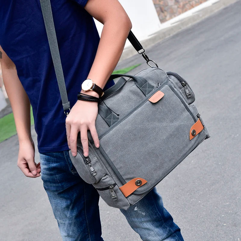 Men's Canvas Shoulder Travel & Everyday Satchel Bag