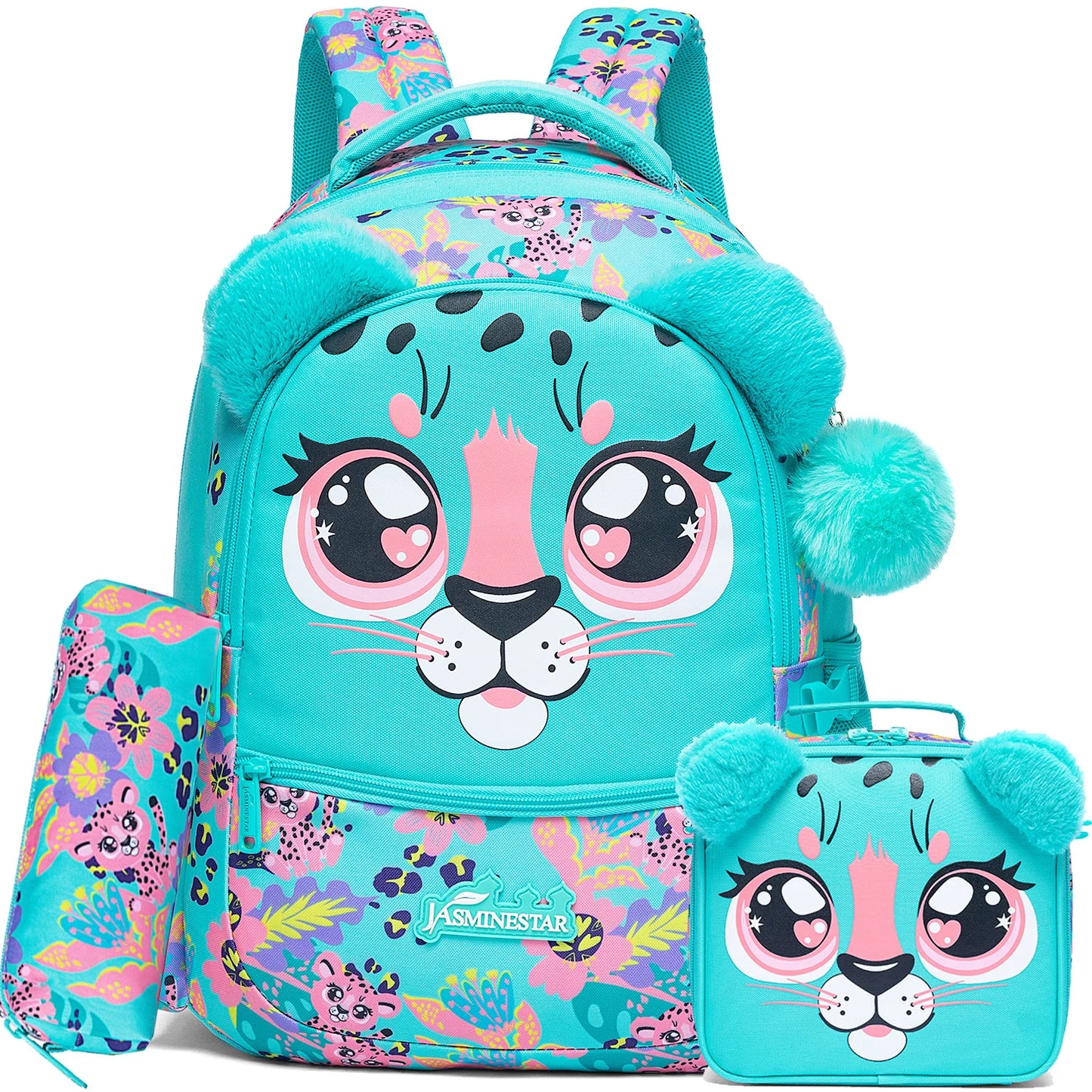Leopard Animal Face School Bag Set