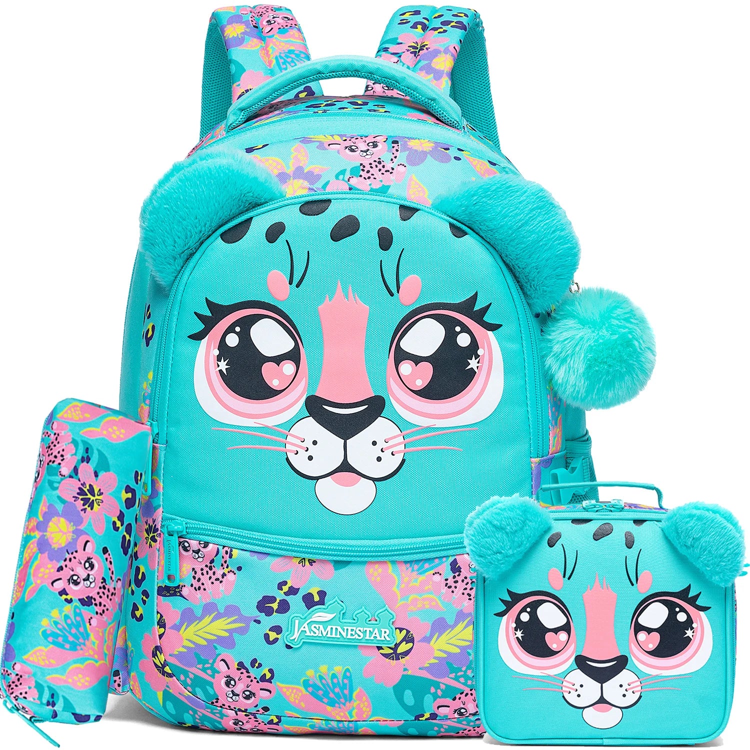 Leopard Animal Face School Bag Set