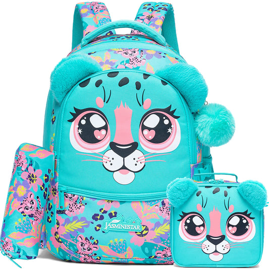 Leopard Animal Face School Bag Set