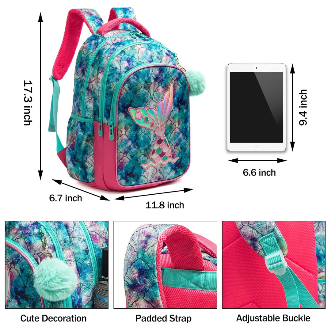 Mermaid Scale School Bag Features