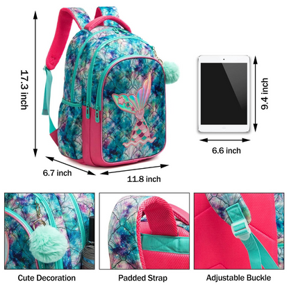 Mermaid Scale School Bag Features