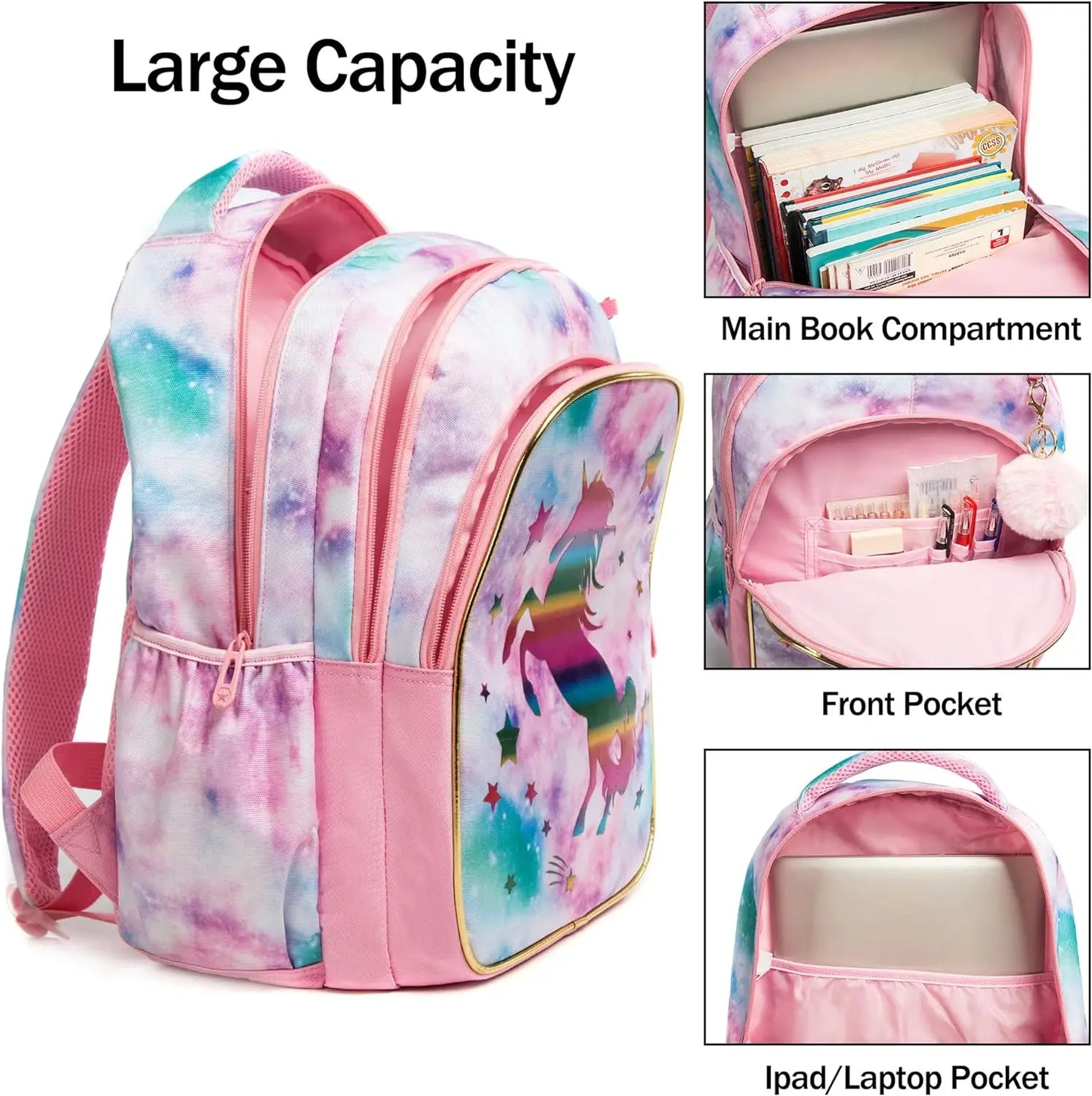 Pastel Ombre Unicorn School Bag 