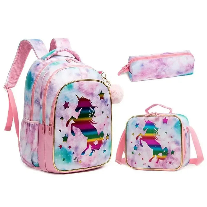 Pastel Ombre Unicorn School Bag Set