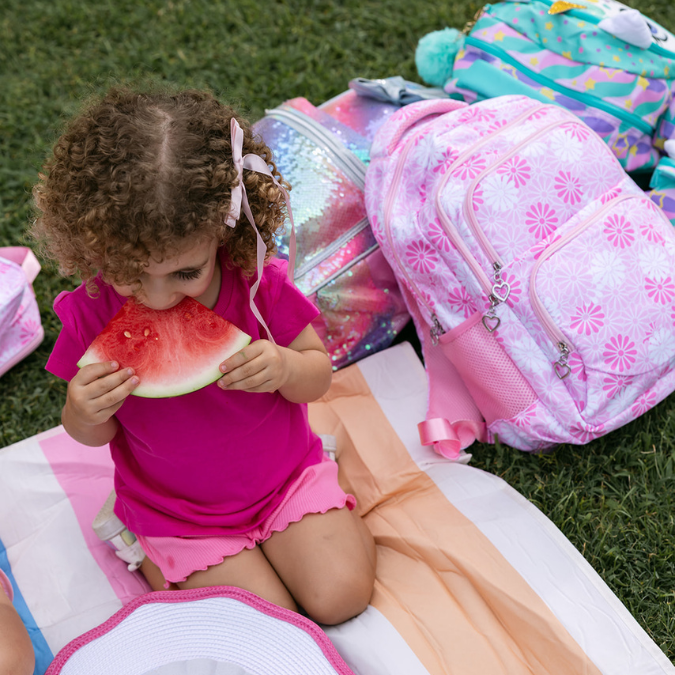 Pink Floral School Bag 