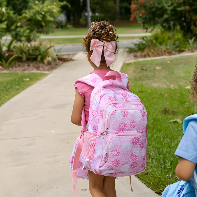 Pink Floral School Bag 