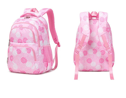 Pink Floral Large School Bag 