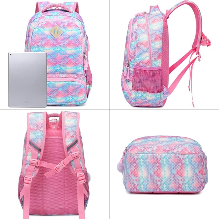 Rainbow Glitter Ombre School Bag Set