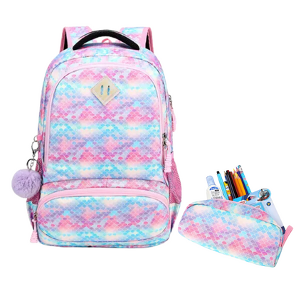 Rainbow Glitter Ombre School Bag Set