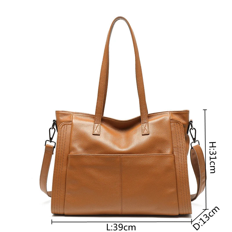 High-End Large Capacity Genuine Leather Tote