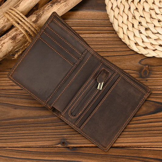 Men's Vintage Genuine Leather Short Wallet