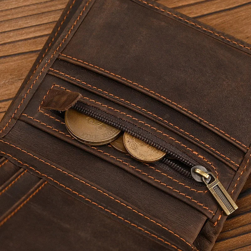 Men's Vintage Genuine Leather Short Wallet