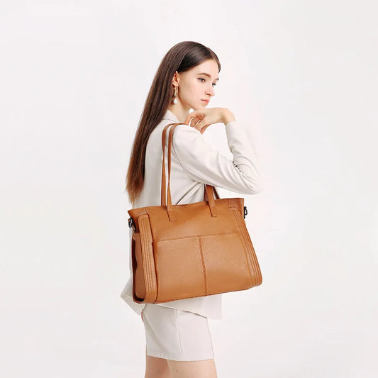 High-End Large Capacity Genuine Leather Tote