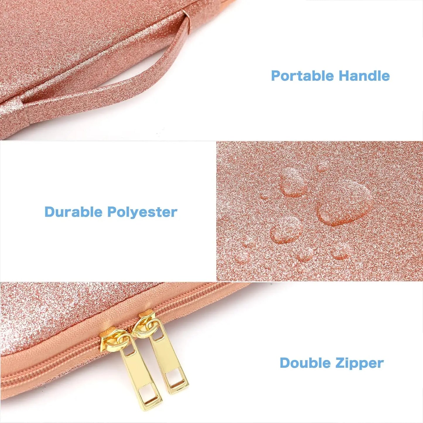 Waterproof PU Leather Glitter Laptop Sleeve - MacBook