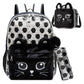 Purple Leopard School Bag Set