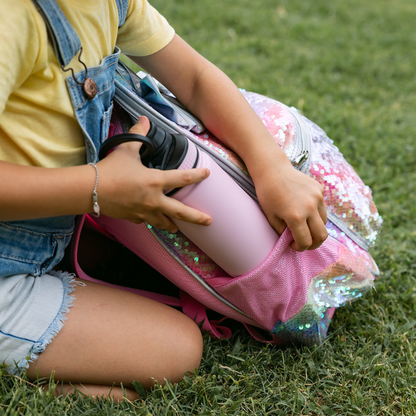 Rainbow Sequin Bow Girls School Bag Set