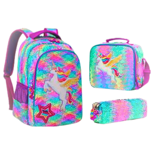 Sequin Unicorn Rainbow School Set