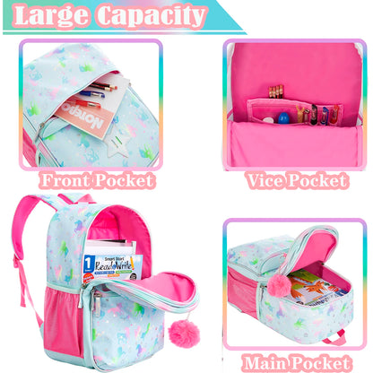 Stars & Unicorns Pastel Foil School Bag Interior