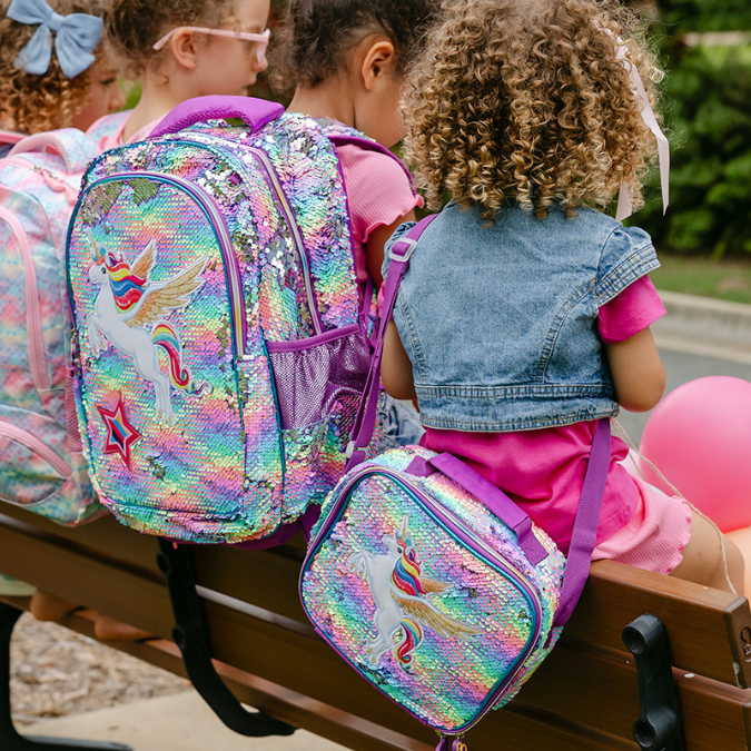 Unicorn School Bag Set Sequin