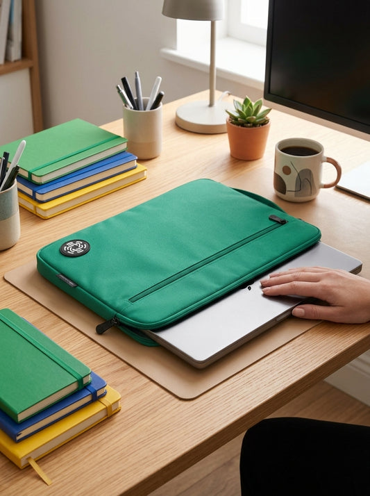 Green Laptop Bag with Retractable Handle – 15–16 Inch